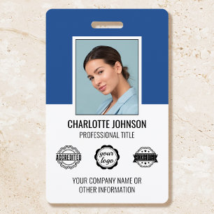 Badge Logo de société de photo d'employé moderne personn