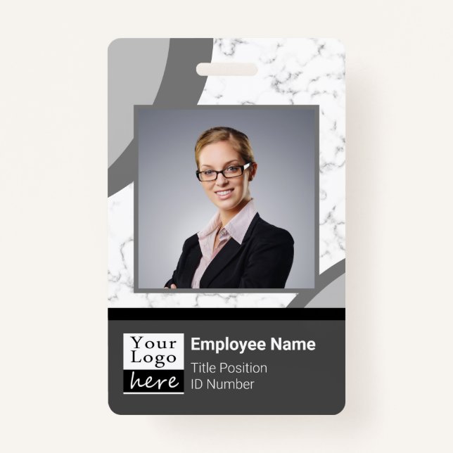 Badge Logo de style Carré ou cercle - ID employé (Devant)