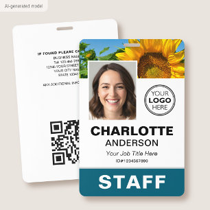 Badge Logo d'employé de l'entreprise de photos d'identit