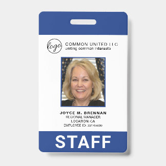 Badge Logo d'entreprise bleu personnalisé - ID photo emp