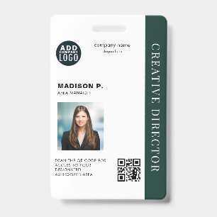 Badge Logo d'entreprise Code QR personnalisé Photo ID em