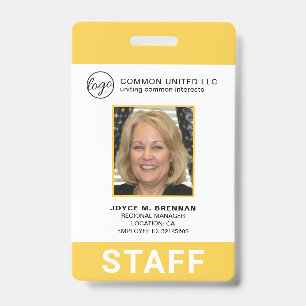 Badge Logo d'entreprise jaune personnalisé - ID photo em