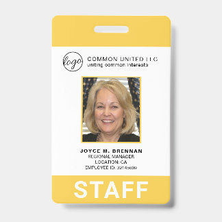 Badge Logo d'entreprise jaune personnalisé - ID photo em