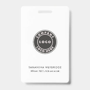 Badge Logo d'entreprise minimaliste ID personnel employé