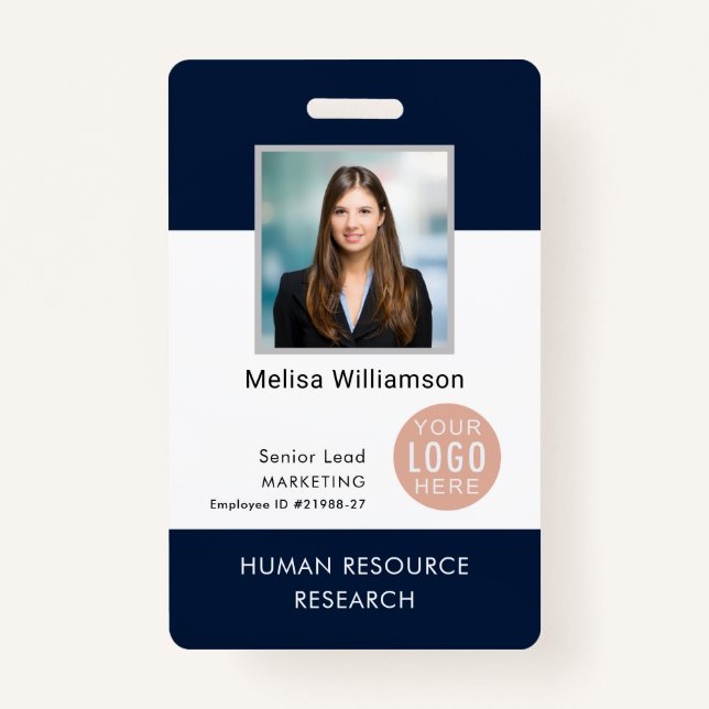 Badge Logo d'entreprise moderne et ID photo employé (Devant)