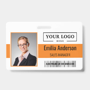 Badge Logo d'entreprise personnalisé Code à barres - Pho