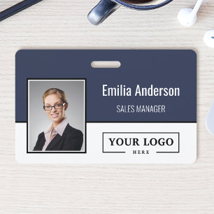 Badge Logo d'entreprise personnalisé Code-barres Photo d