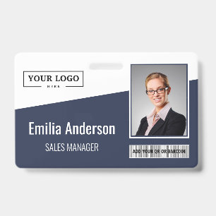 Badge Logo d'entreprise personnalisé Code-barres Photo E
