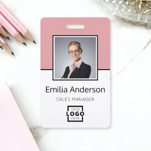 Badge Logo d'entreprise personnalisé Code-barres simple