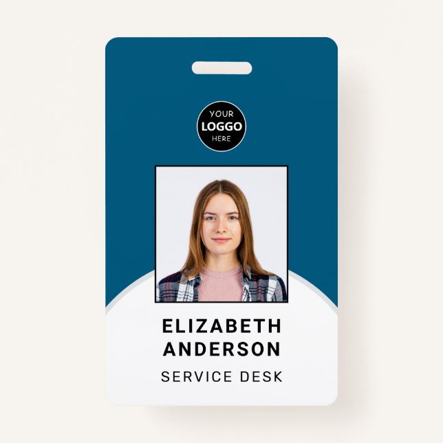 Badge Logo d'entreprise personnalisé ID photo employé (Devant)