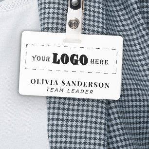 Badge Logo d'entreprise personnalisé, nom de l'employé, 