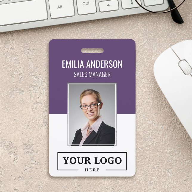 Badge Logo d'entreprise personnalisé Photo d'employé de  (Créateur téléchargé)