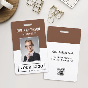 Badge Logo d'entreprise personnalisé Photo d'employé de