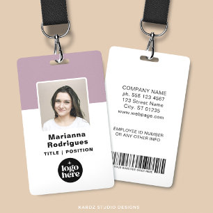 Badge Logo d'entreprise Photo Code-barres Carte d'identi