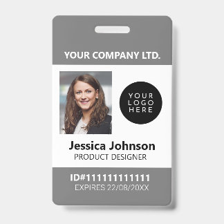 Badge Logo d'identification photo de l'employé professio