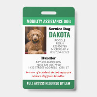 Logo du chien d'assistance à la mobilité verte QR