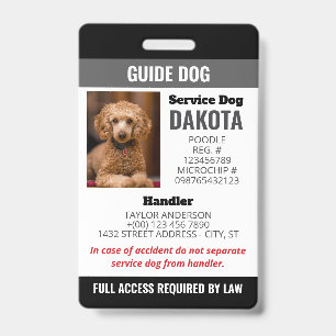 Badge Logo du chien du guide noir Code QR Code photo