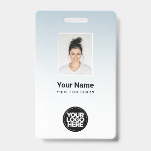 Badge Logo du code-barres de la photo de l'employé en dé