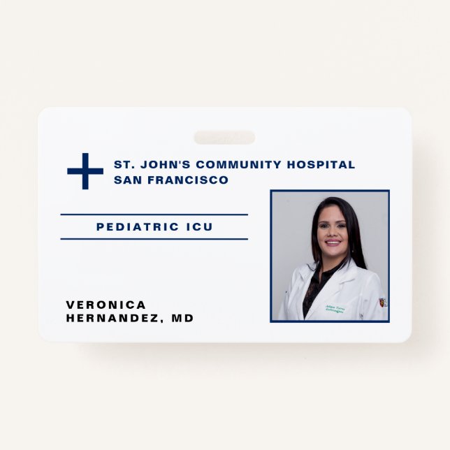 Badge Logo du médecin Médicale bleu de l'hôpital (Devant)