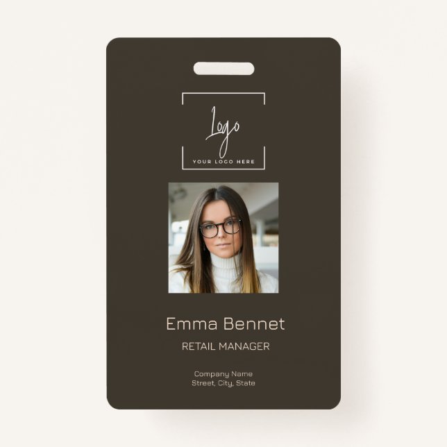 Badge Logo Employé Photo ID Société (Devant)