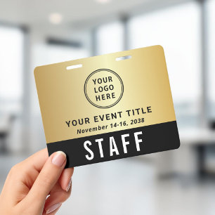 Badge Logo Équipe VIP Staff Vendeur Black Gold ID de l'é