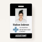 Logo et ID photo de l'employé de l'hôpital personn