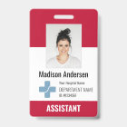 Logo et ID photo de l'employé de l'hôpital personn