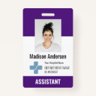 Logo et ID photo de l'employé de l'hôpital personn