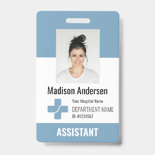 Badge Logo et ID photo de l'employé de l'hôpital personn