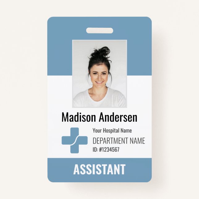 Badge Logo et ID photo de l'employé de l'hôpital personn (Devant)