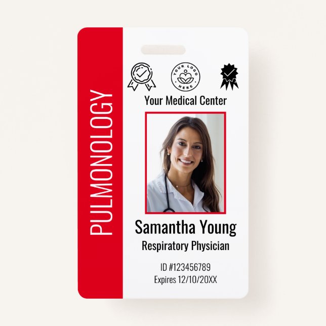 Badge Logo et ID photo des employés de l'hôpital (Devant)