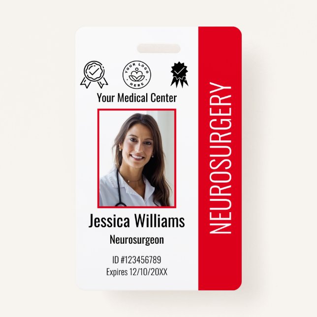 Badge Logo et ID photo des employés de l'hôpital (Devant)