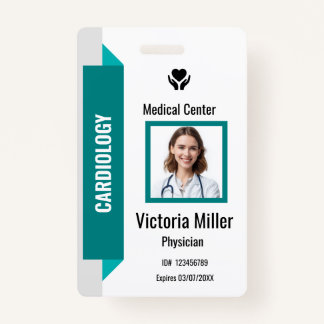 Badge Logo et photo de l'employé de l'hôpital personnali