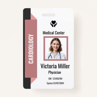 Badge Logo et photo de l'employé de l'hôpital personnali