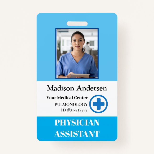 Badge Logo et photo personnels des employés de l'hôpital (Devant)