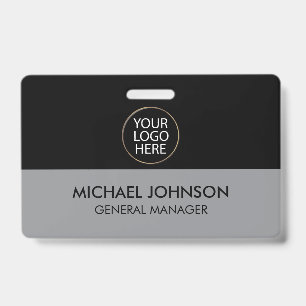 Badge Logo et texte personnalisés pour entreprise profes