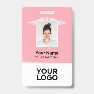 Badge Logo Moderne Employé Médecin Infirmière Photo Nom 