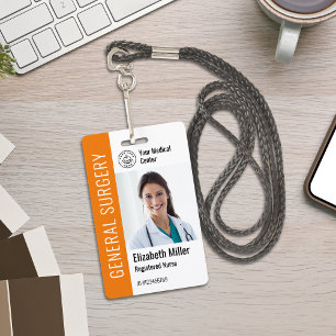 Badge Logo moderne Modèle Employé Nom photo Infirmière I