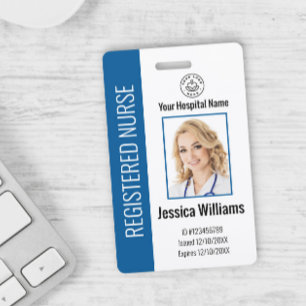 Badge Logo moderne Modèle Employé Nom photo Infirmière I
