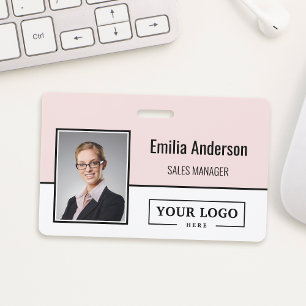 Badge Logo personnalisé de l'entreprise Code-barres Phot