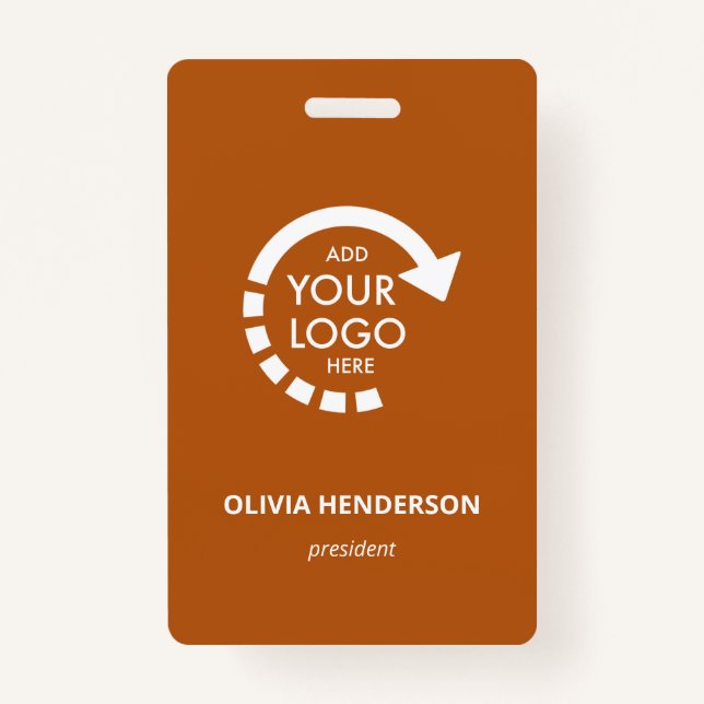 Badge Logo personnalisé - ID d'entreprise employé | Oran (Devant)
