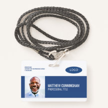 Logo personnalisé moderne Nom de l'employé Code ba