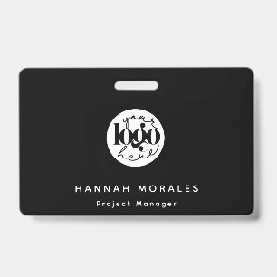 Badge Logo personnalisé noir professionnel minimaliste d