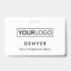 logo personnalisé nom de l'employé titre blanc id