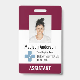 Badge Logo personnel de l'hôpital personnalisé et ID p