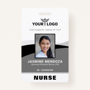 Badge Logo photo Black Grey Modèle Nom d'entreprise ID
