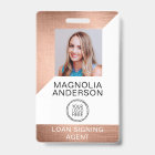 Logo photo de l'employé en métal brossé Nom du cod