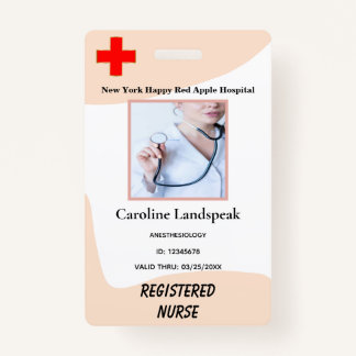 Badge Logo photo de l'employé Rose voilé pour l'infirmiè