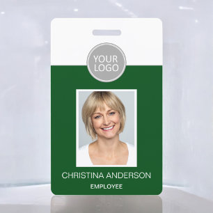 Badge Logo Photo Nom de l'employé vert Travail d'entrepr