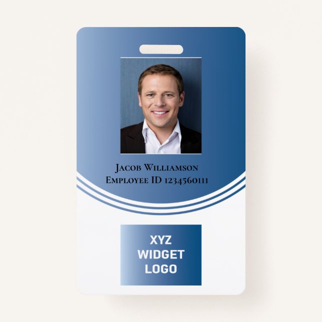 Badge Logo photo personnalisé pour les employés d'entrep (Devant)